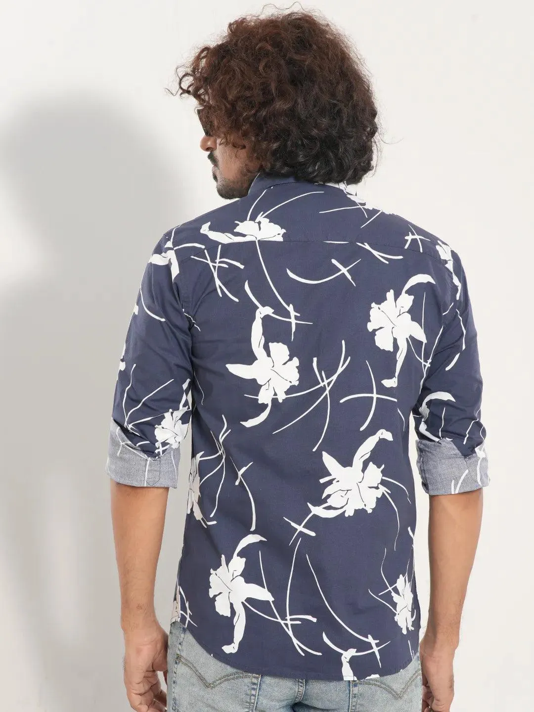 Men's Abstract Floral Full Sleeve Shirt