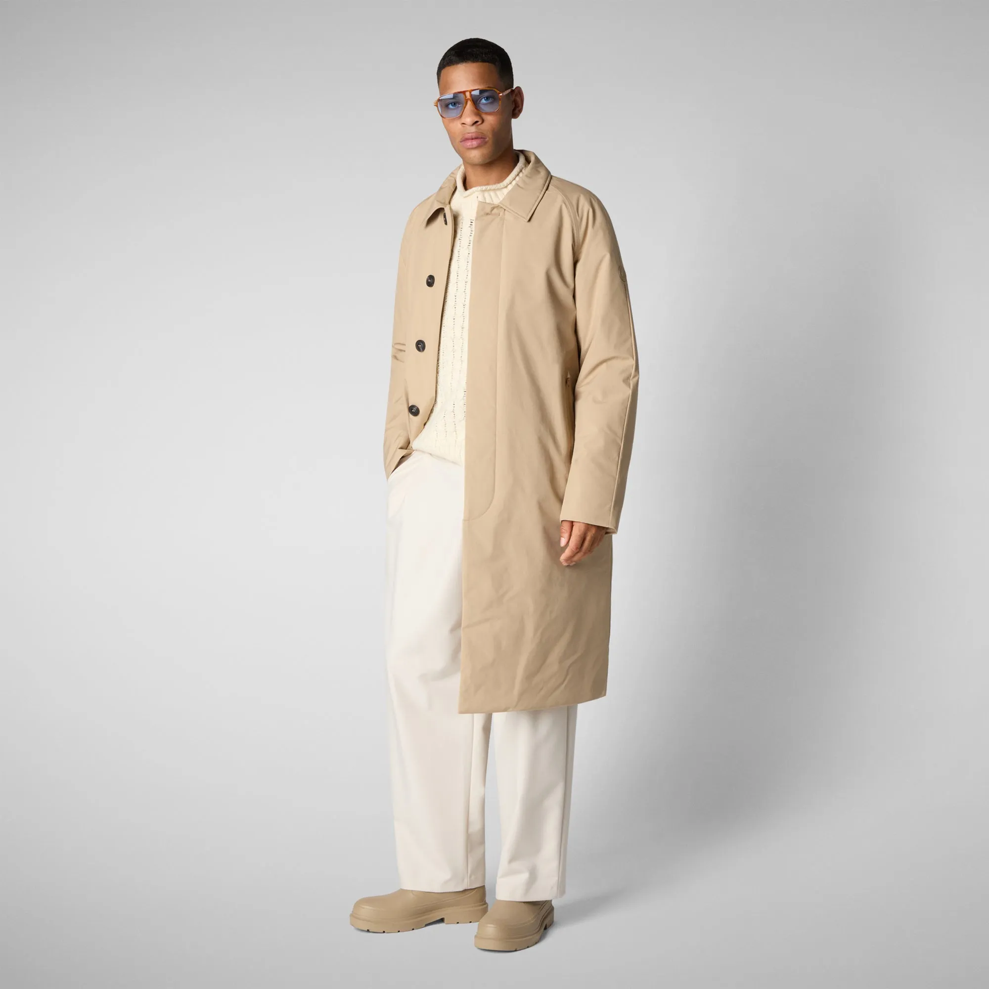 Men's coat Preston in stardust beige