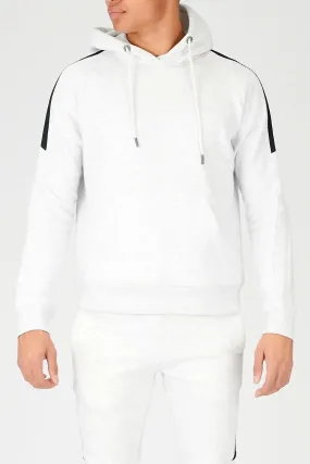 Men's Half Side Panel Pullover Hoodie - White