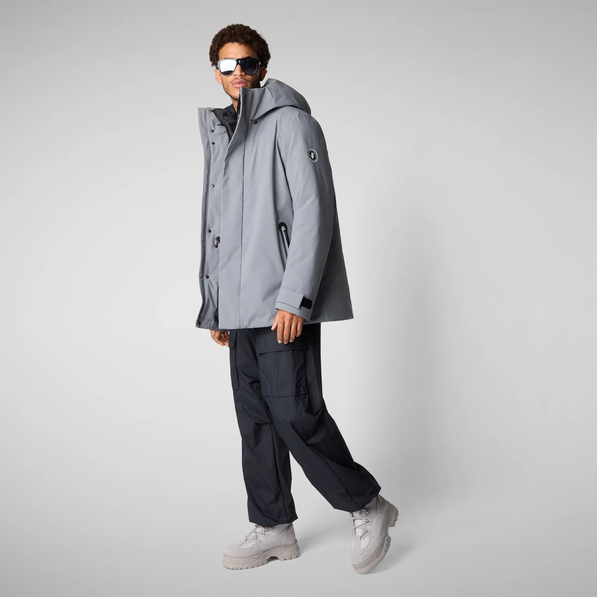 Men's  hooded parka Wilder in Mid Grey