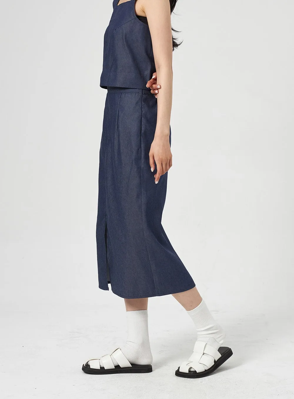 Midi Denim Skirt OA317