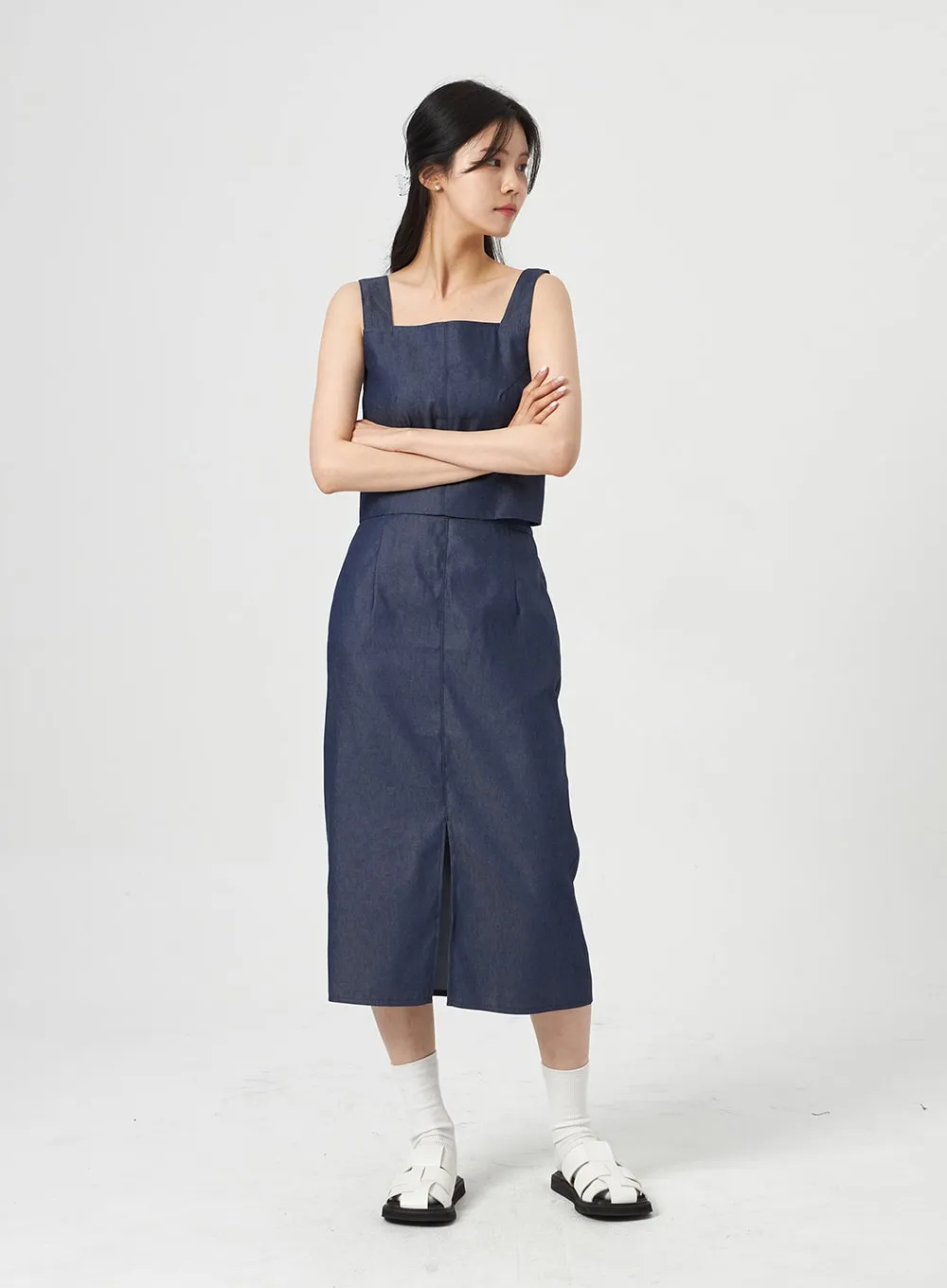 Midi Denim Skirt OA317