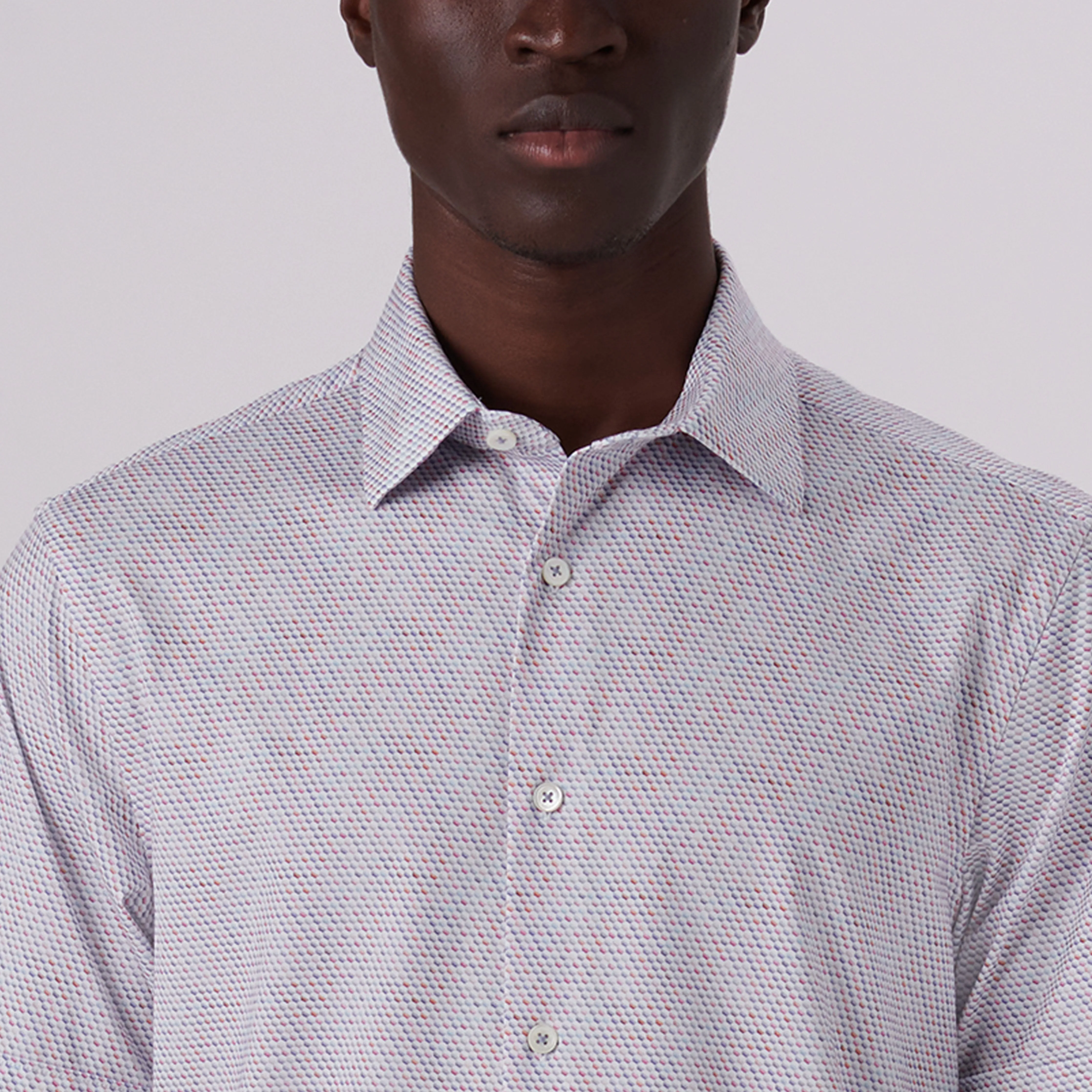 Miles Honeycomb Print OoohCotton Short Sleeve Shirt