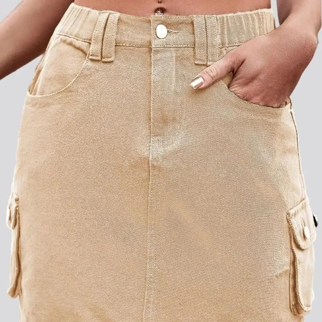 Mini color denim skirt
 for ladies