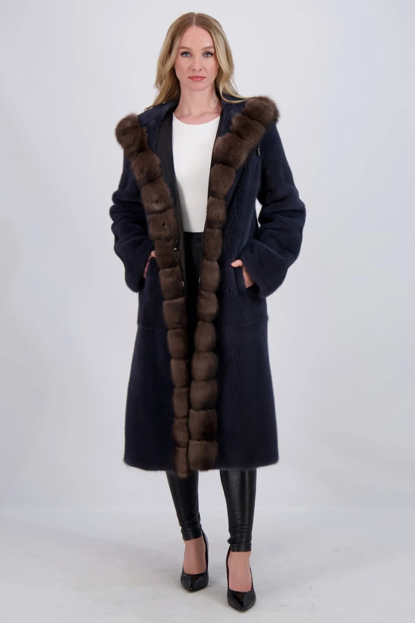 MINK PARKA WITH SABLE TRIM