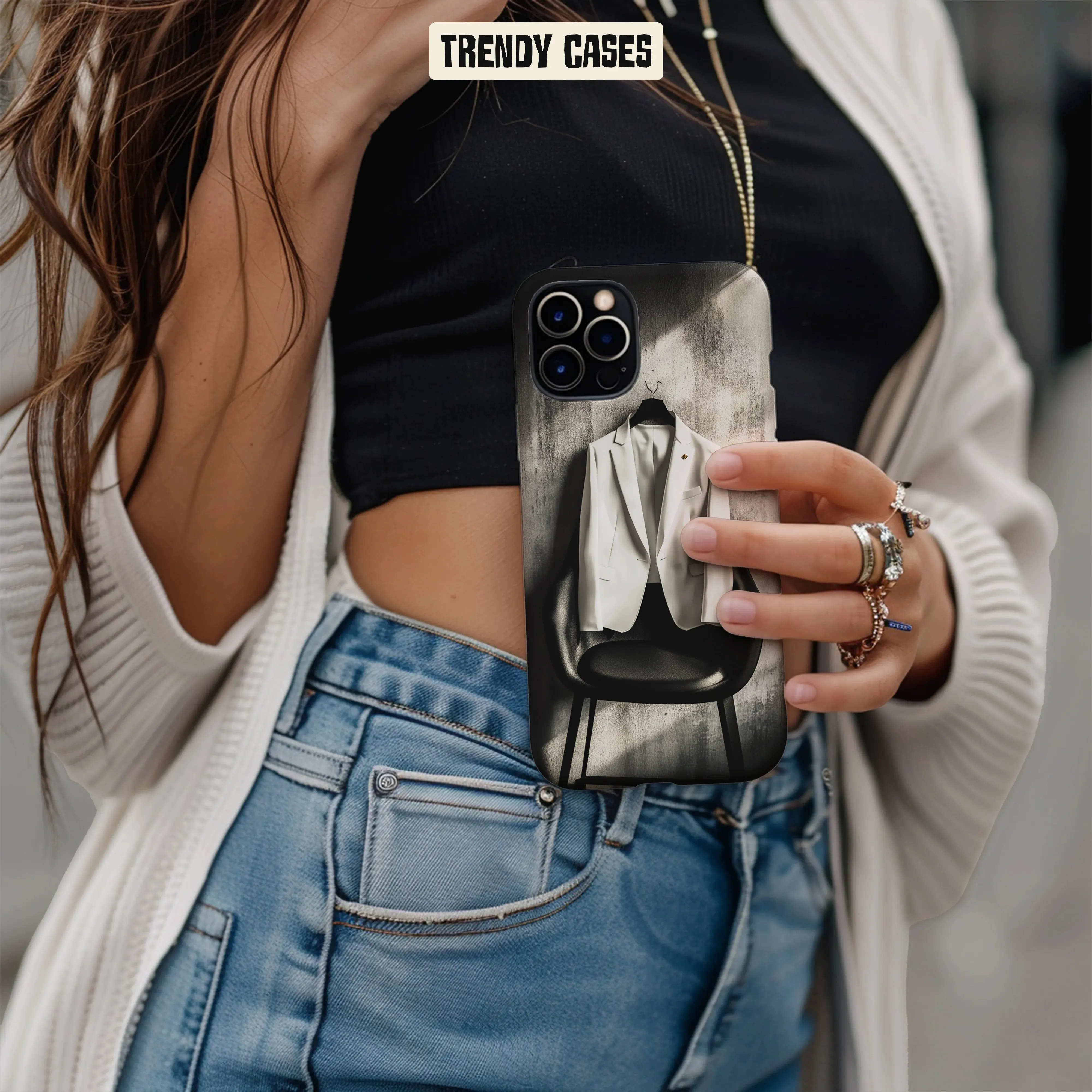 Modern White Blazer iPhone Case