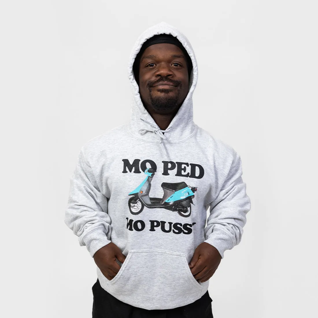 Moped Mo Pussy Grey Hoodie