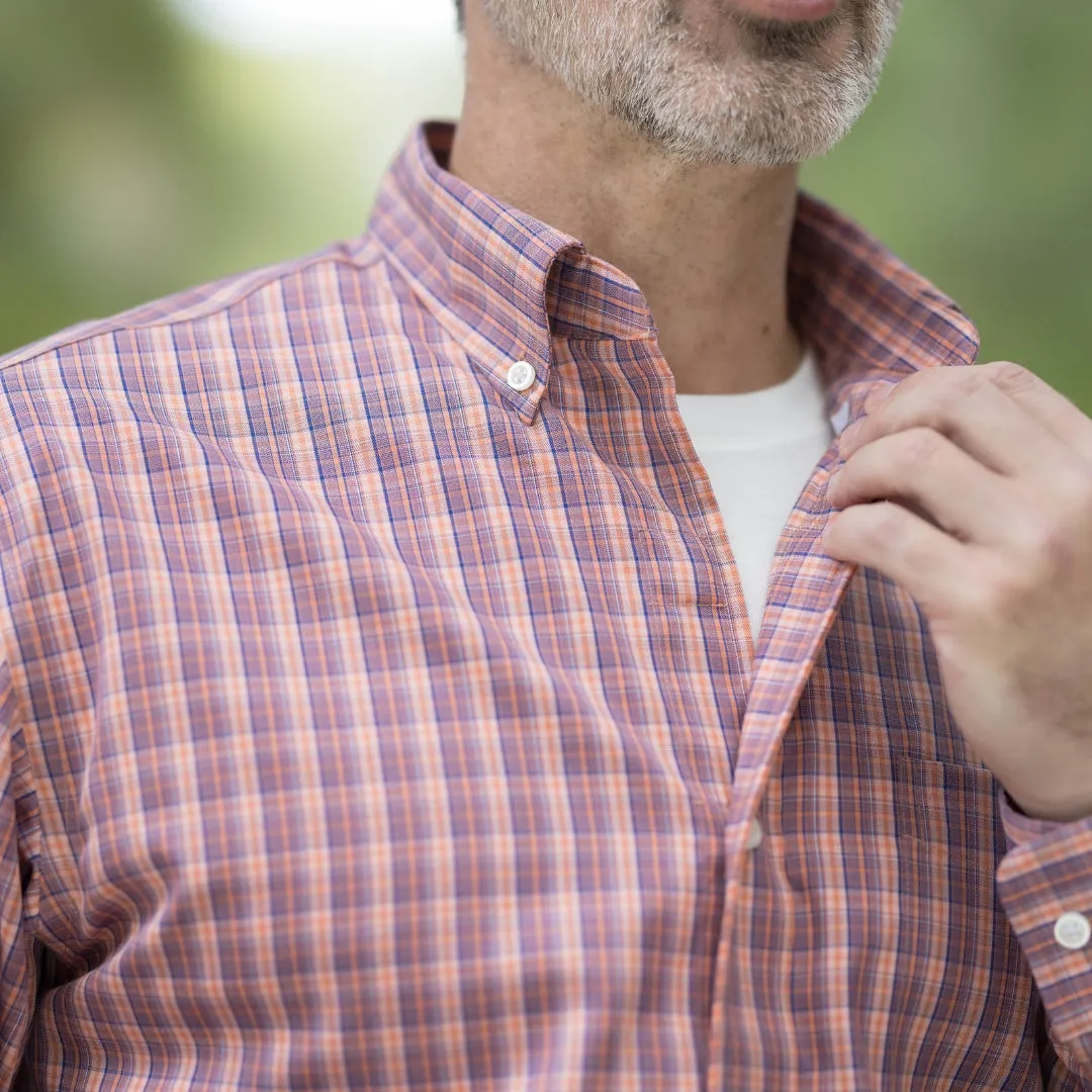 New! Orange Long Sleeve Button Down Collar Shirt with Magnetic Closures