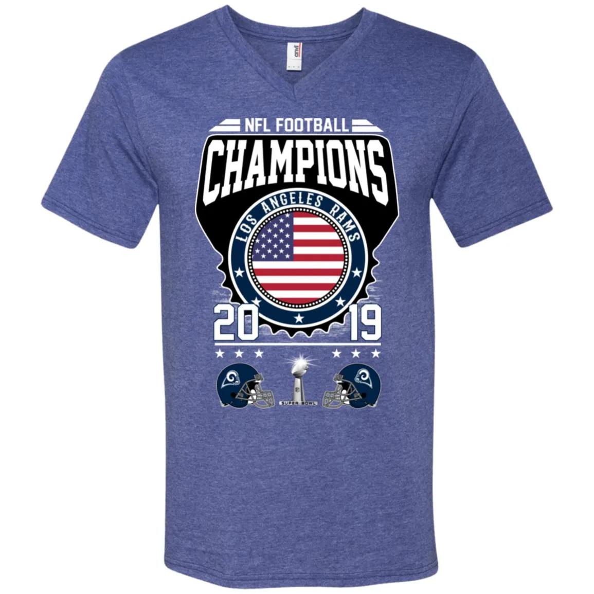 Nfl – Football Champions Los Angeles Rams Super Bowl 2019 Men V-Neck T-Shirt