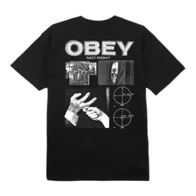 OBEY NOT RIGHT CLASSIC T-SHIRT BLACK