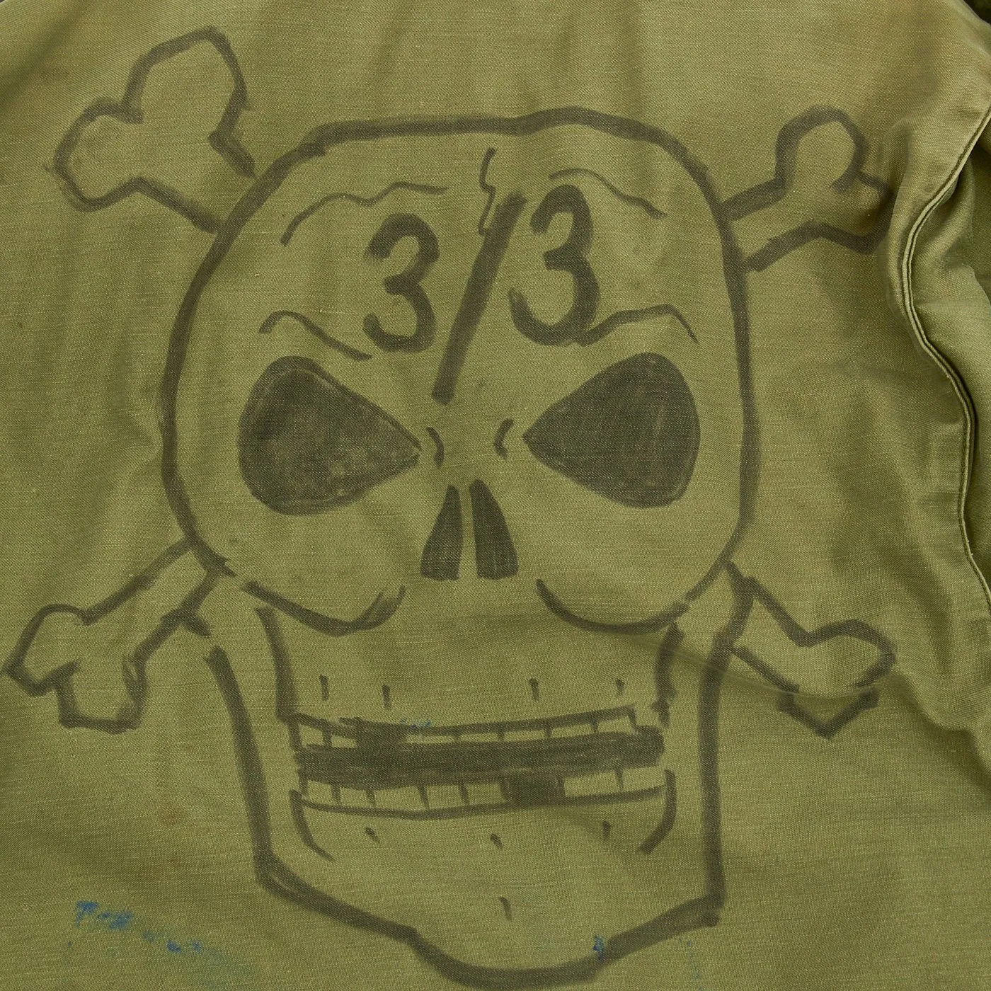 Original U.S. Vietnam War 1969 Dated M-1965 Field Jacket with Skull and Crossbones