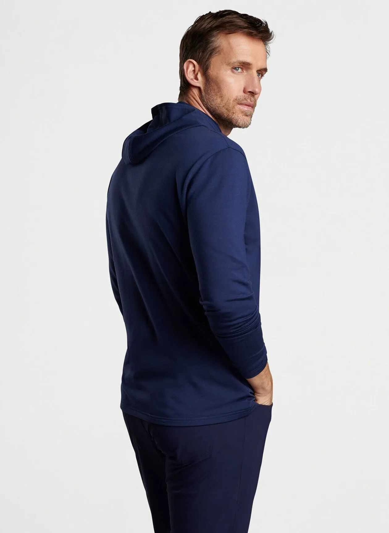 Peter Millar Excursionist Flex Hoodie In Navy