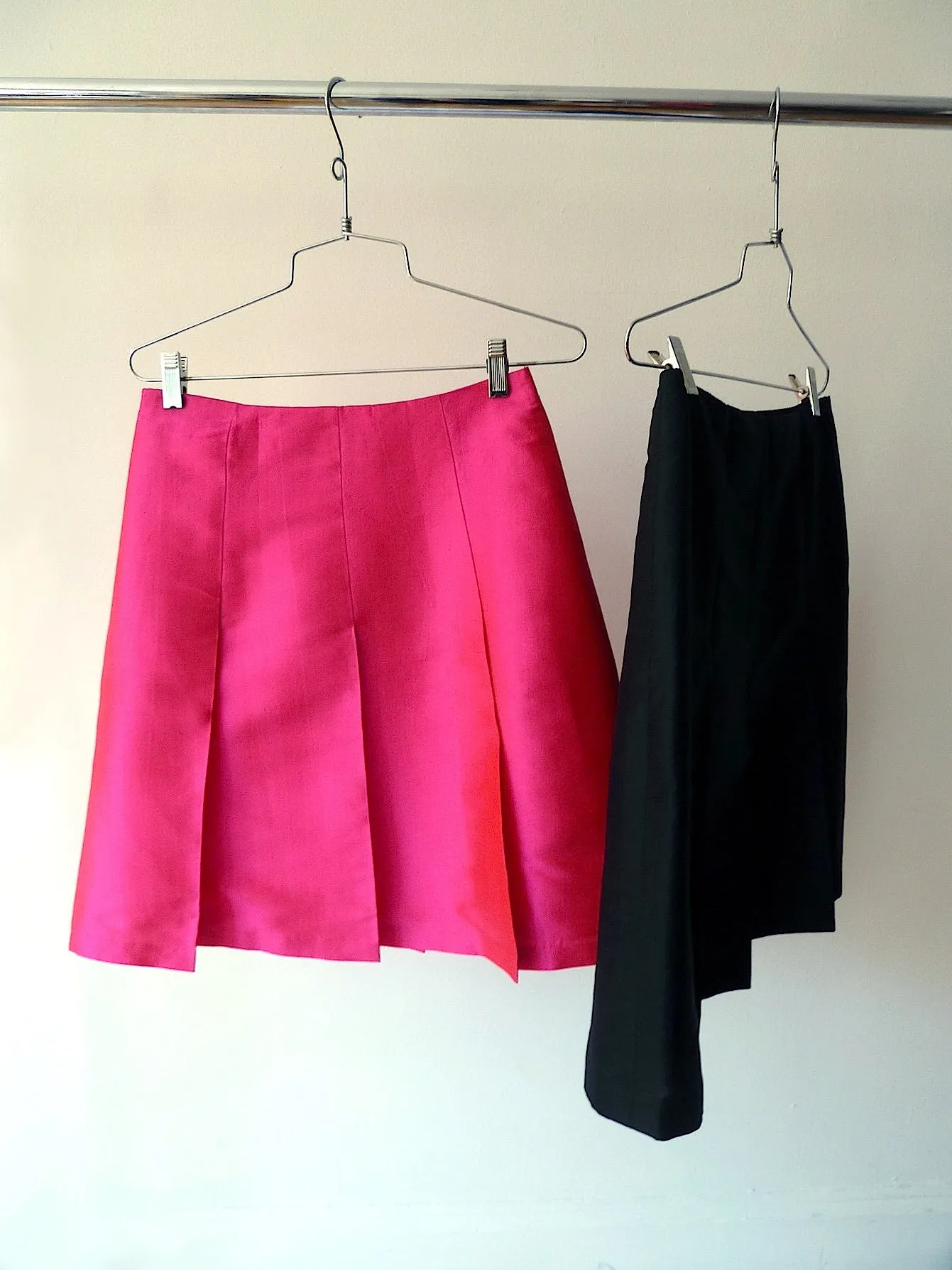 Pleated Cocktail Skirt Thai Silk Black