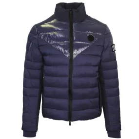 Plein Sport Plain Quilted Navy Blue Jacket