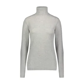 Polkadot ALI TURTLENECK HEATHER GREY Rib Knit Fitted