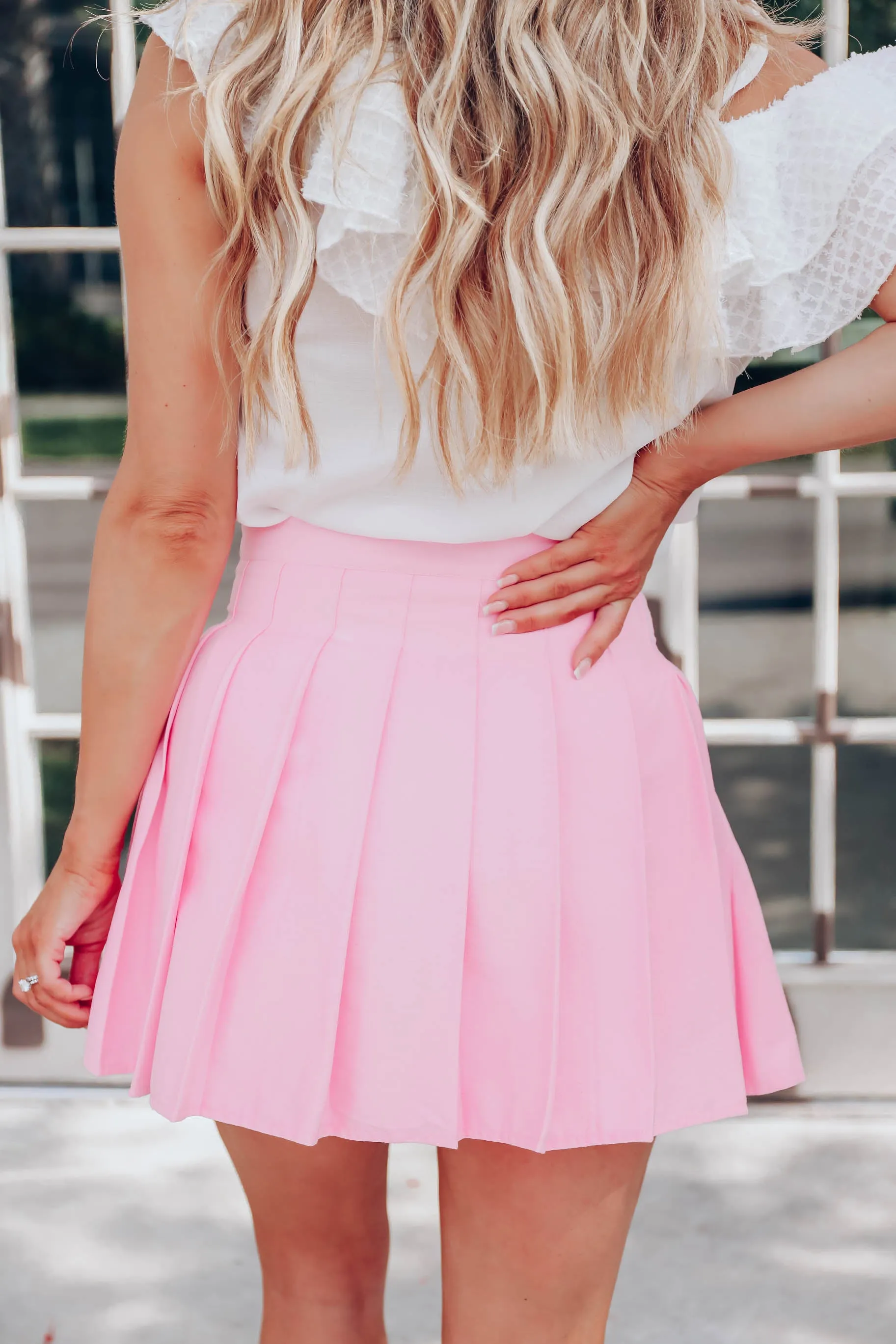 Prissy In Pink Pleated Skirt