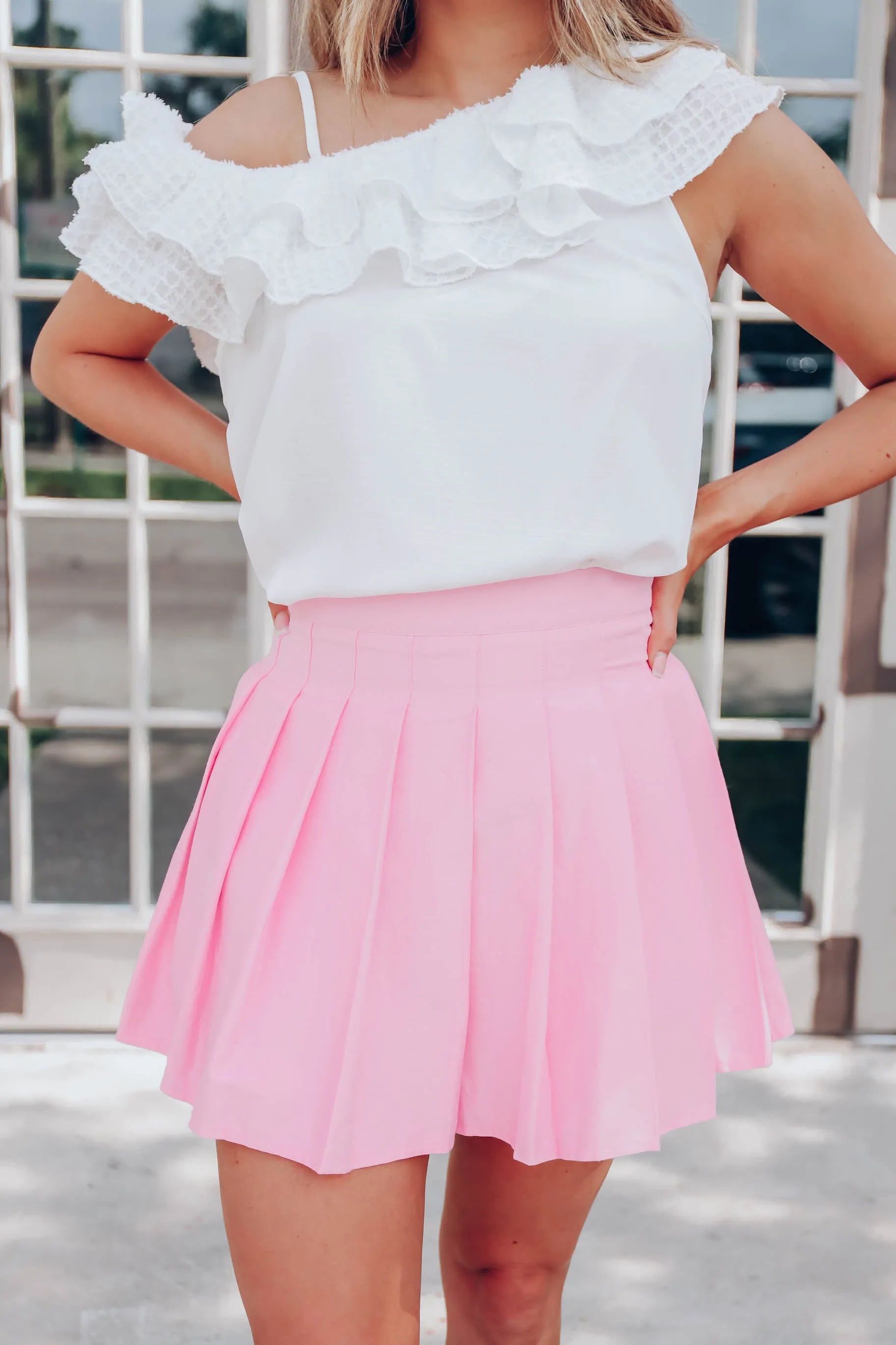 Prissy In Pink Pleated Skirt