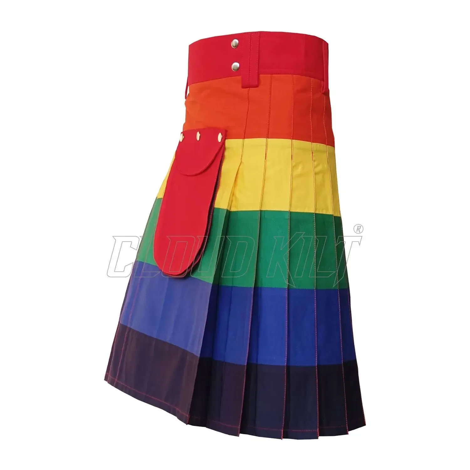 Rainbow Hybrid Utility Kilt With Front Pocket