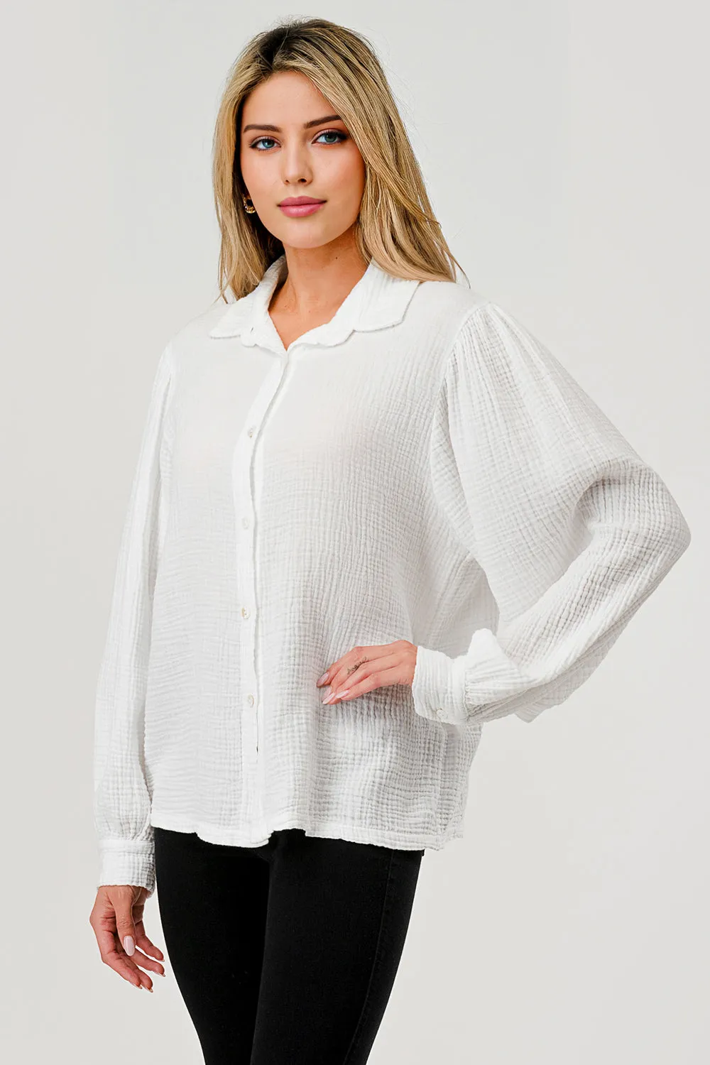 Raw Moda Dahila Cotton Button Shirt