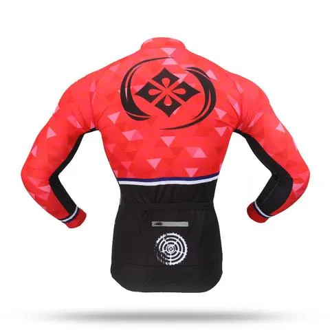 Red Diamond Long Sleeve Cycling Jersey Set