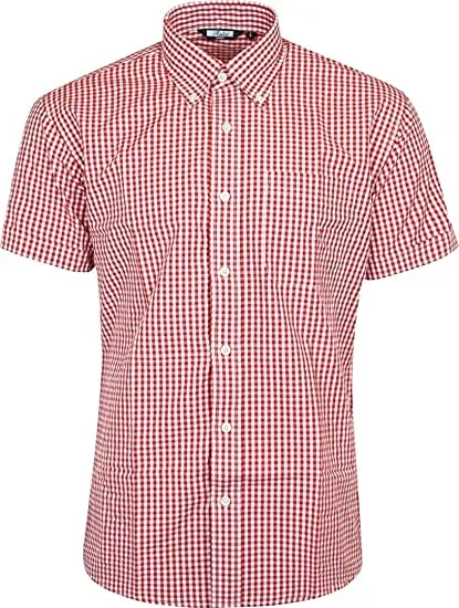 Relco Red Gingham Short Sleeve Shirt