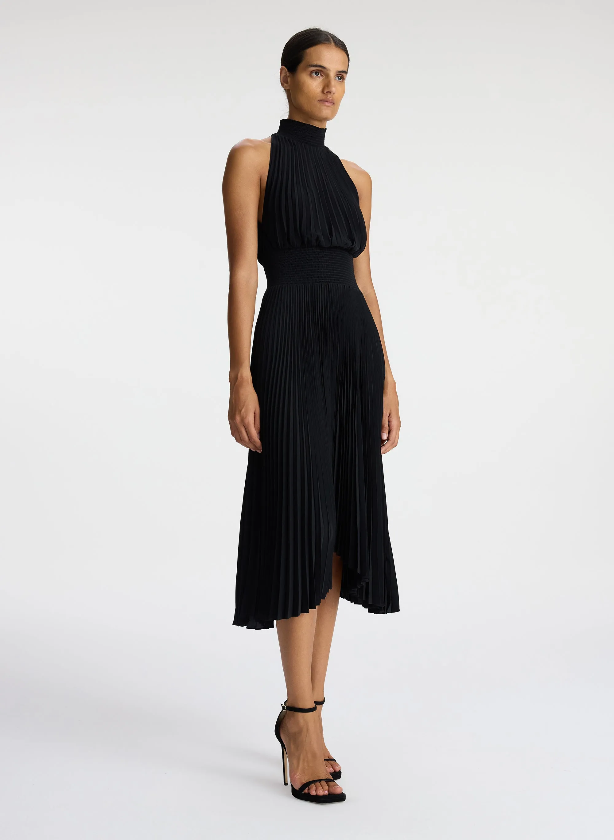 Renzo Matte Pleated Dress