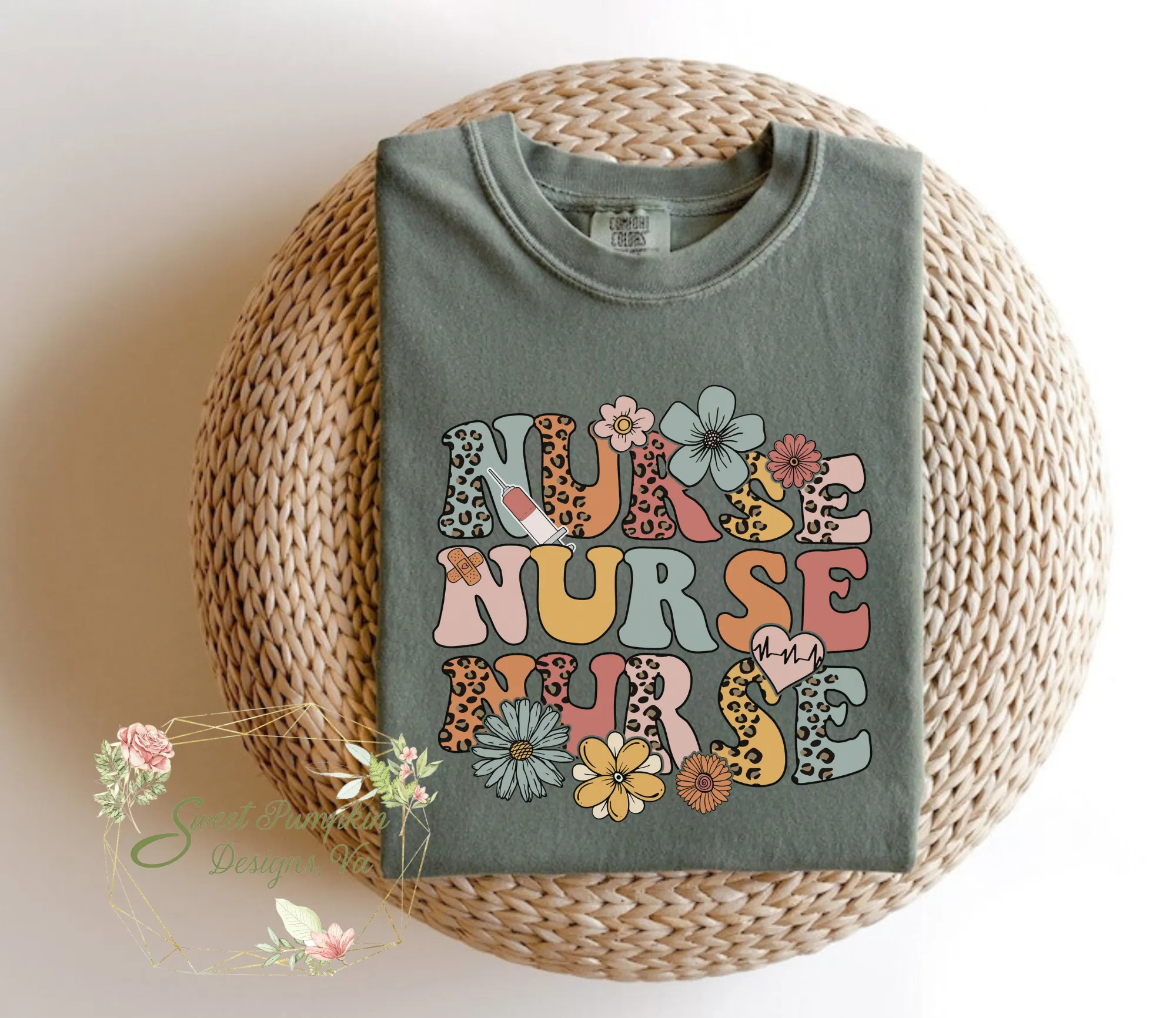 Retro Leopard Nurse Shirt