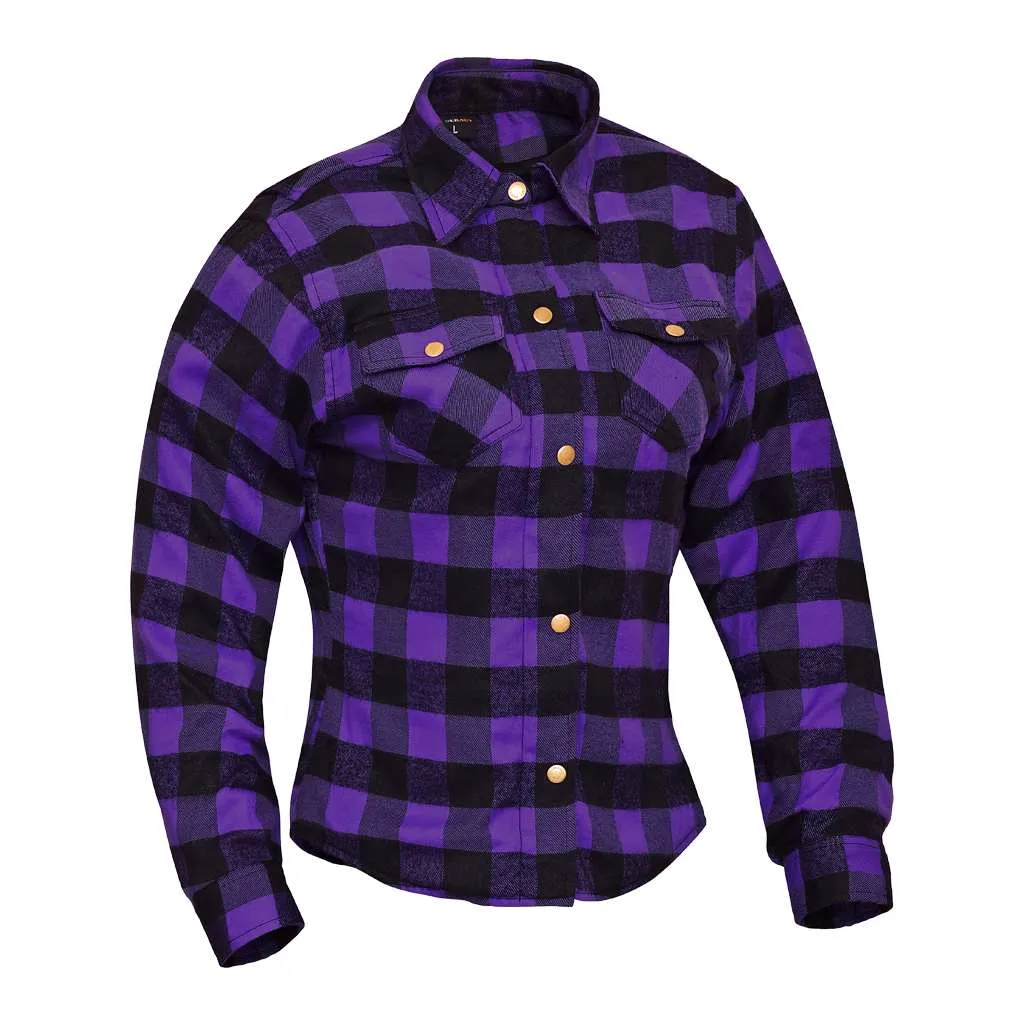 RIDERACT® Women's Reinforced Flannel Shirt Road Series Purple