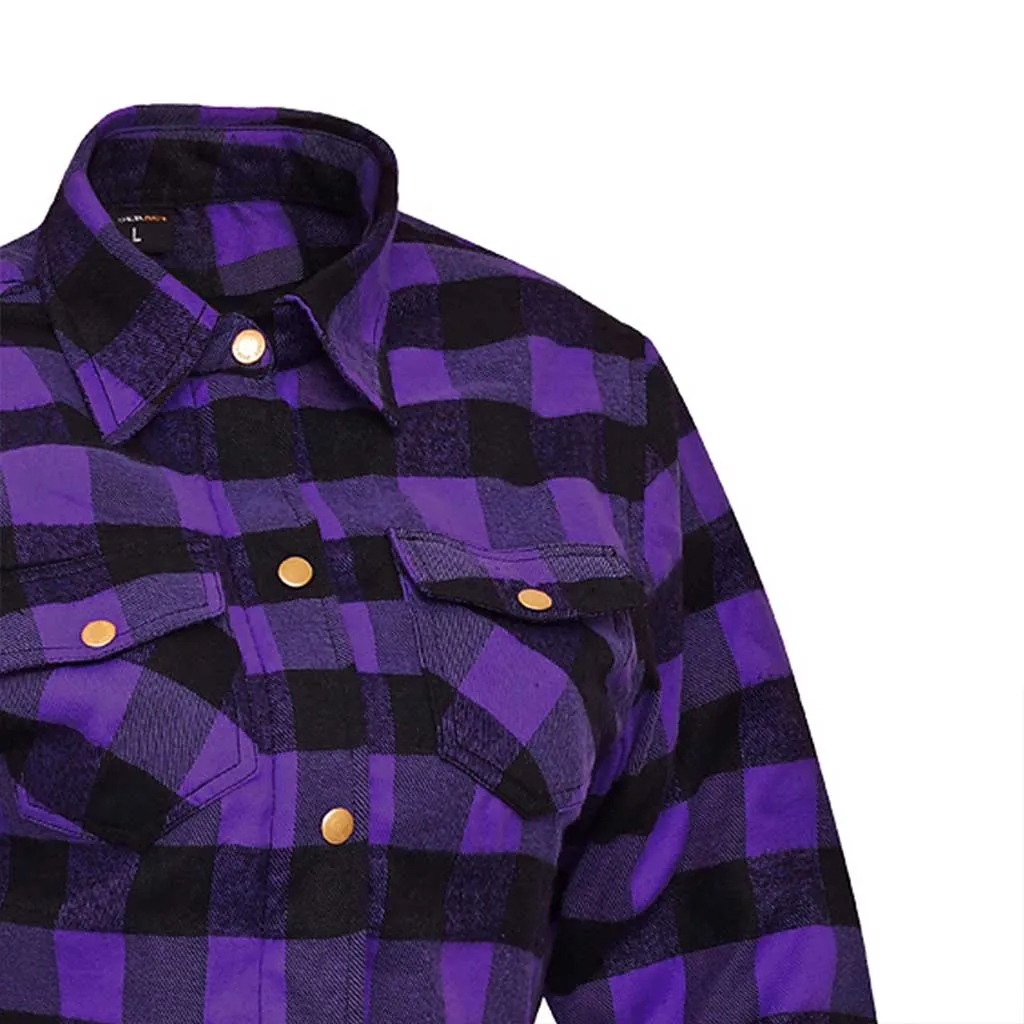 RIDERACT® Women's Reinforced Flannel Shirt Road Series Purple