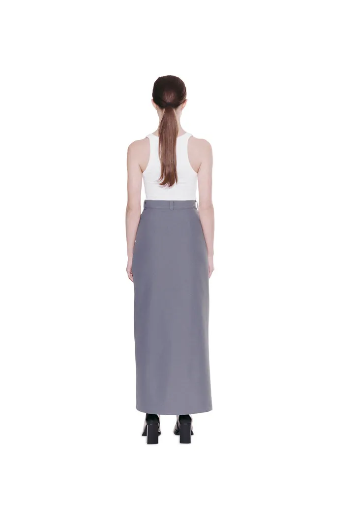 SET: MIDI SKIRT, CORSET. GREY- PURPLE.