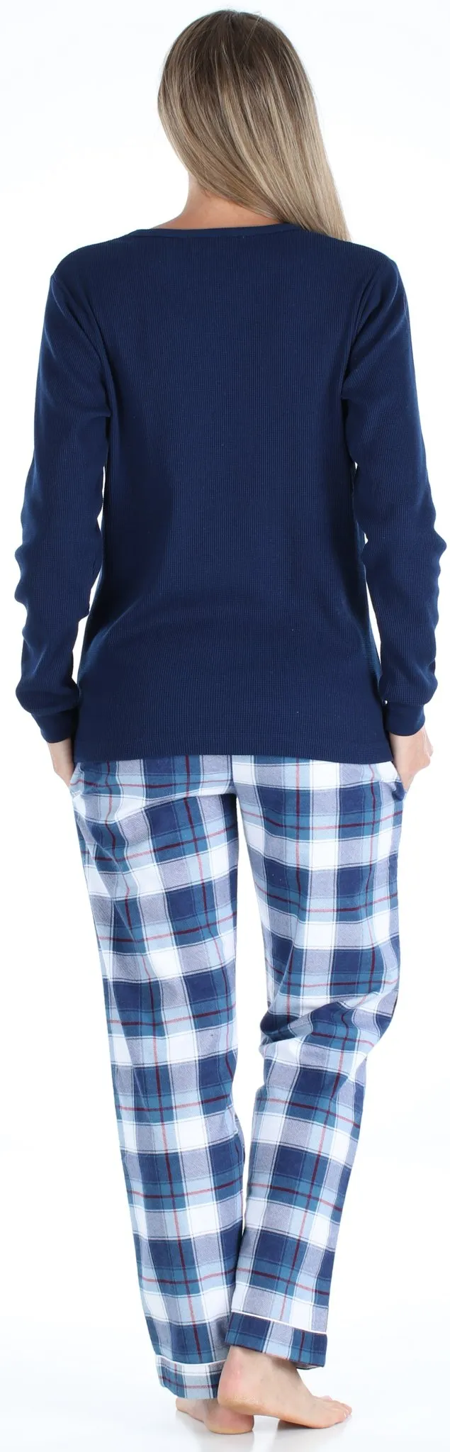 SleepytimePjs Christmas Family Matching Blue Plaid Flannel Pajamas for The Family