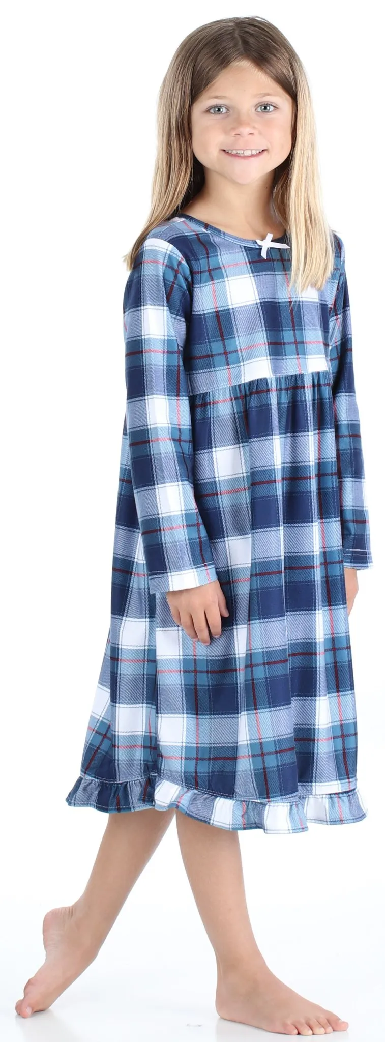 SleepytimePjs Christmas Family Matching Blue Plaid Flannel Pajamas for The Family