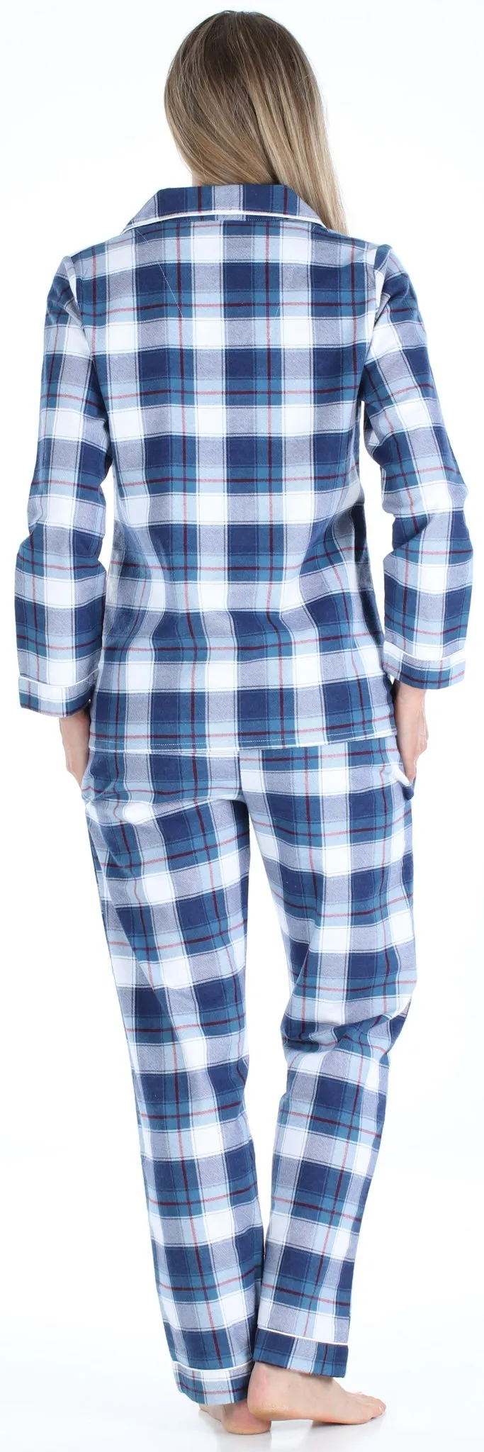 SleepytimePjs Christmas Family Matching Blue Plaid Flannel Pajamas for The Family