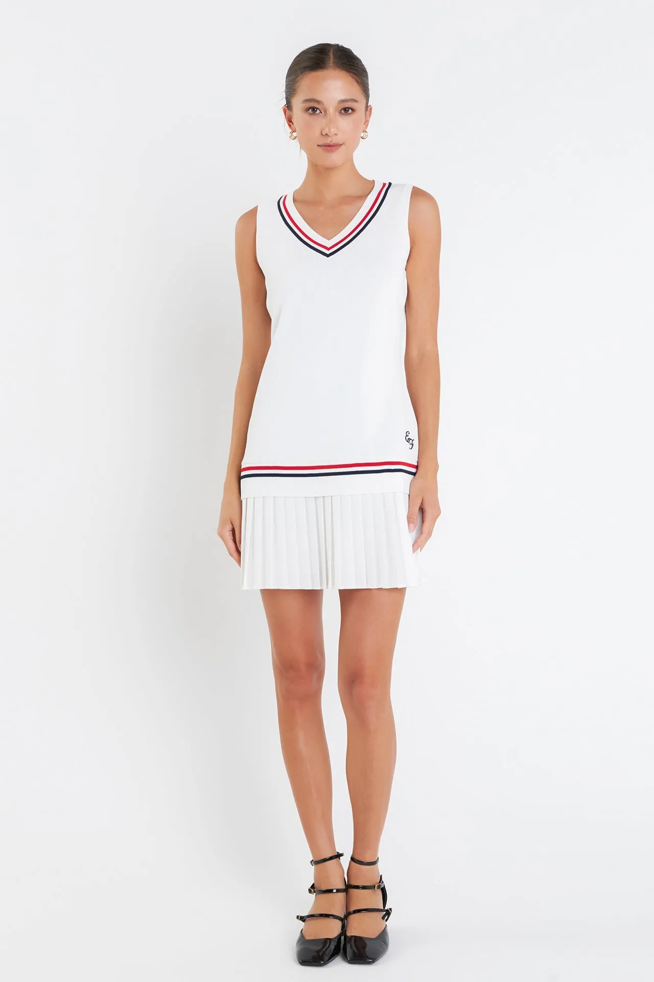 Sleeveless Mix Media Mini Dress