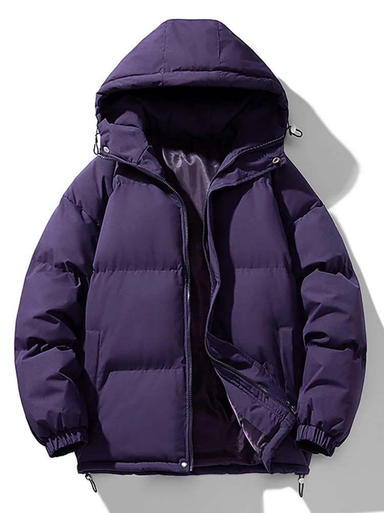 Solid Color Warm Quilted Coats