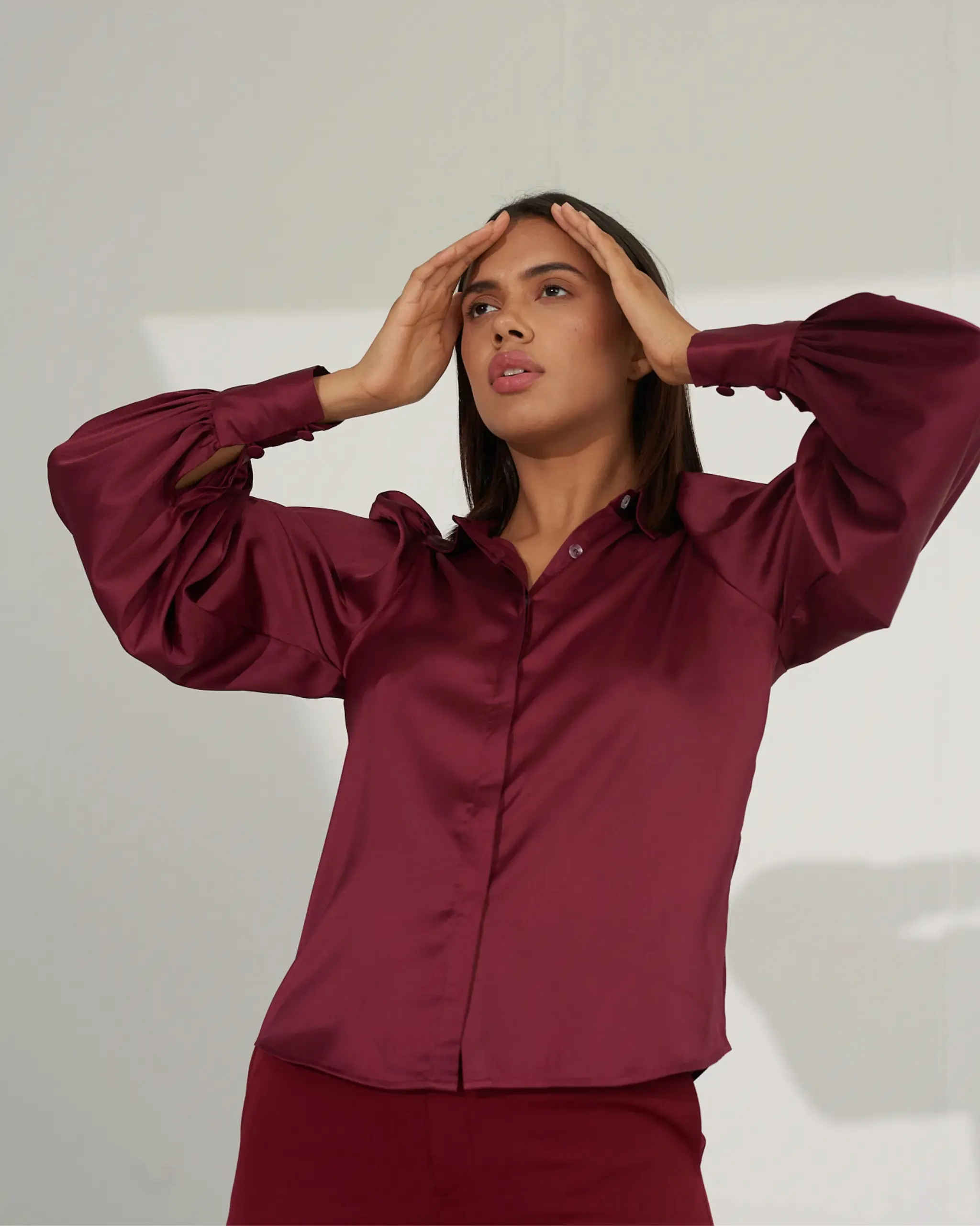 Solid Women's Work Premium Satin shirt