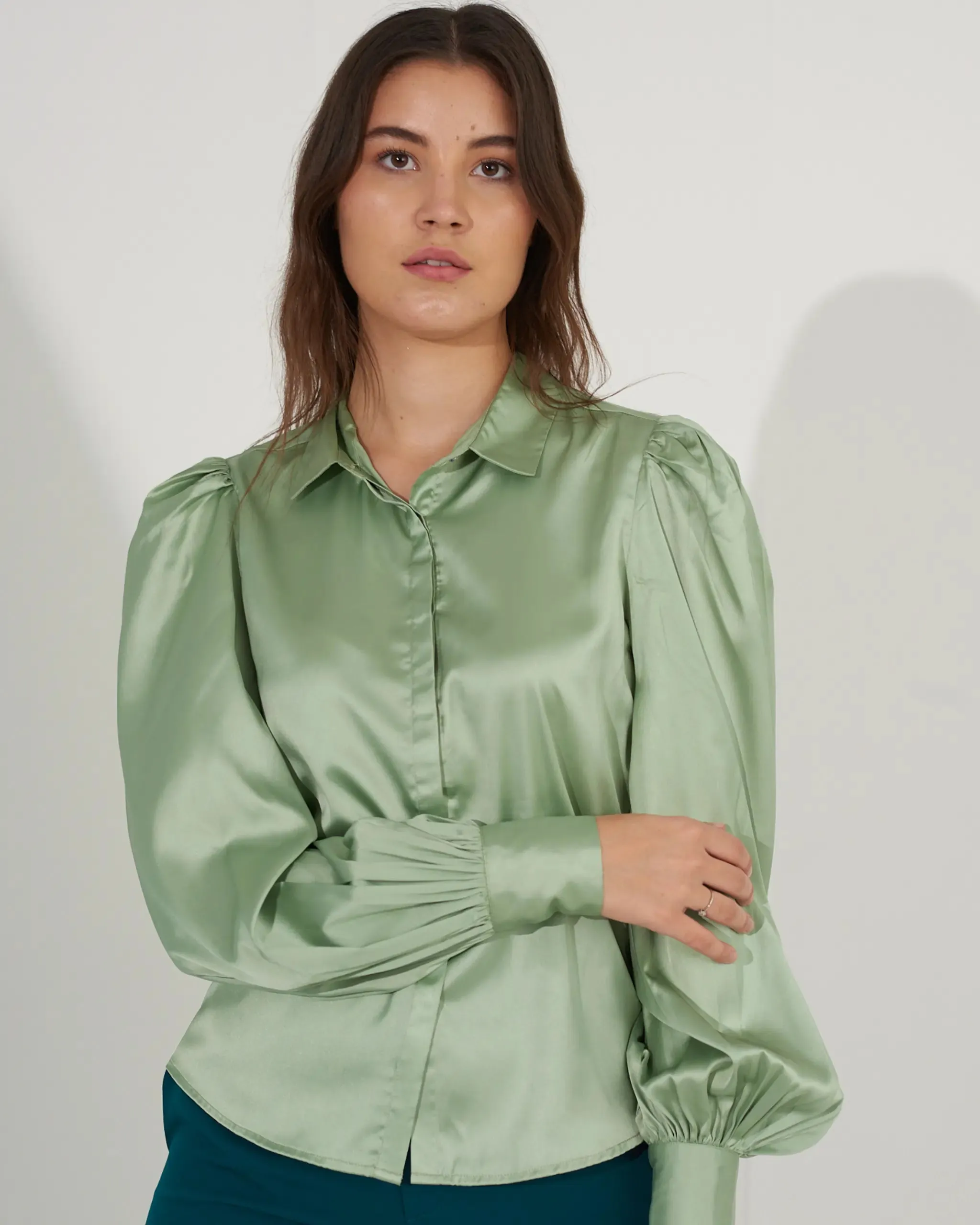 Solid Women's Work Premium Satin shirt