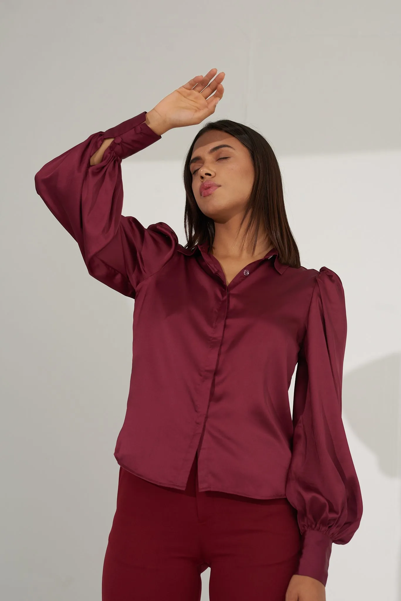 Solid Women's Work Premium Satin shirt