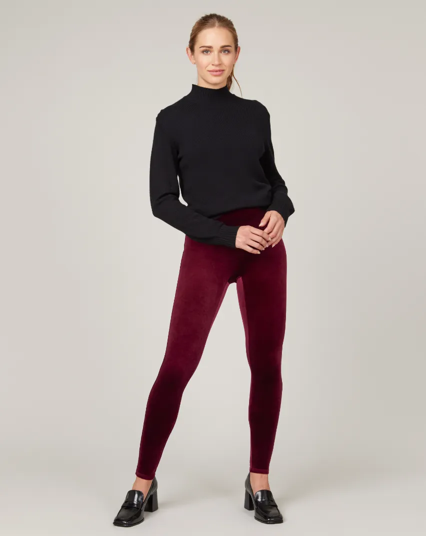 Spanx Velvet Leggings - Rich Burgundy