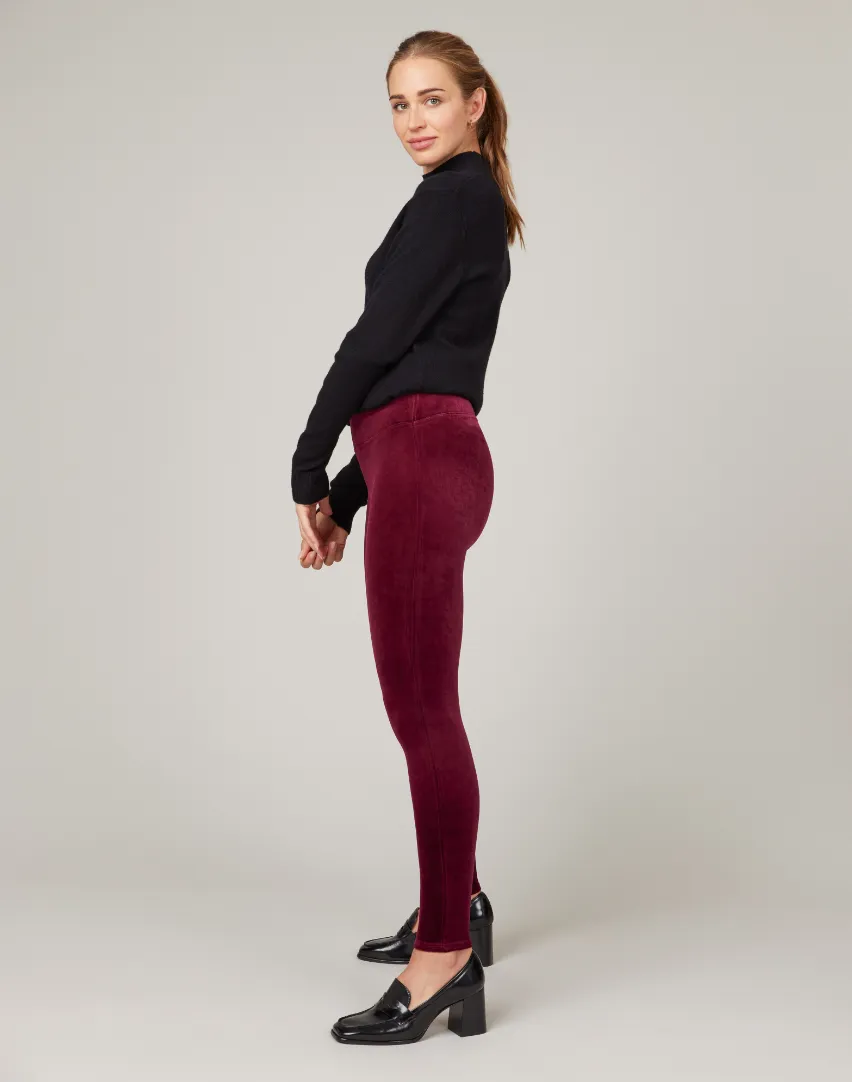 Spanx Velvet Leggings - Rich Burgundy