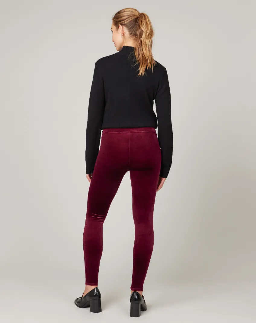 Spanx Velvet Leggings - Rich Burgundy