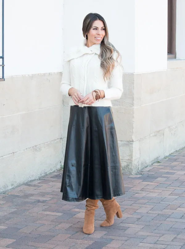 Stormy Faux Leather Skirt