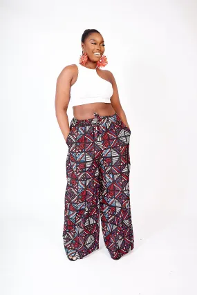 SUBOMI AFRICAN PRINT WIDE LEG PANTS