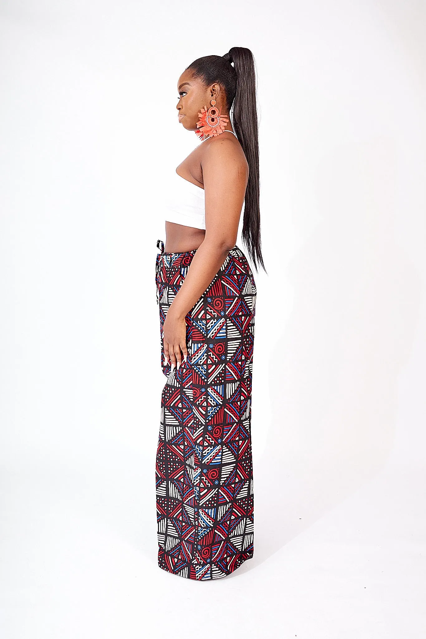 SUBOMI AFRICAN PRINT WIDE LEG PANTS