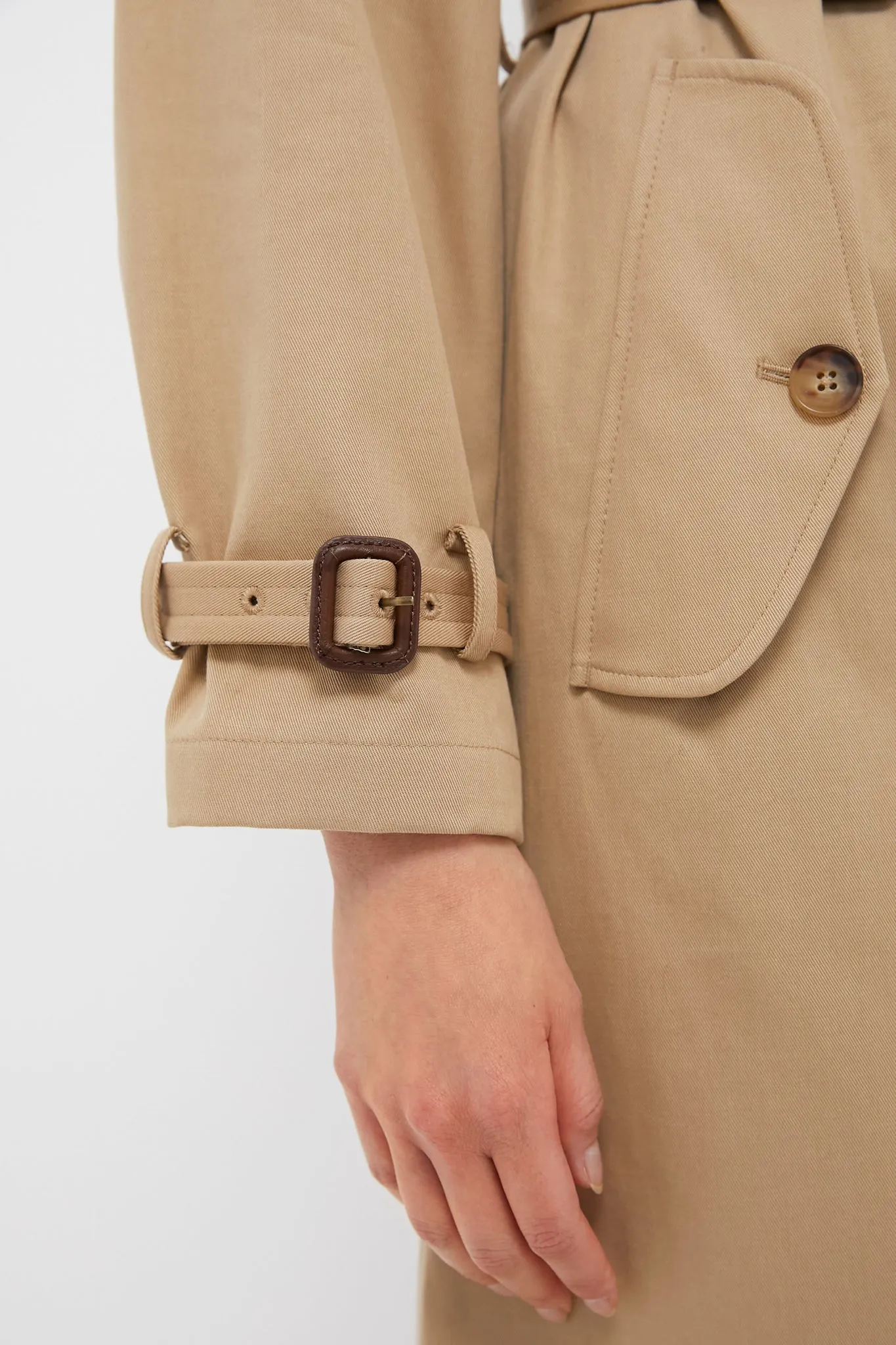 Surrey Tan Cotton Twill Trench Coat