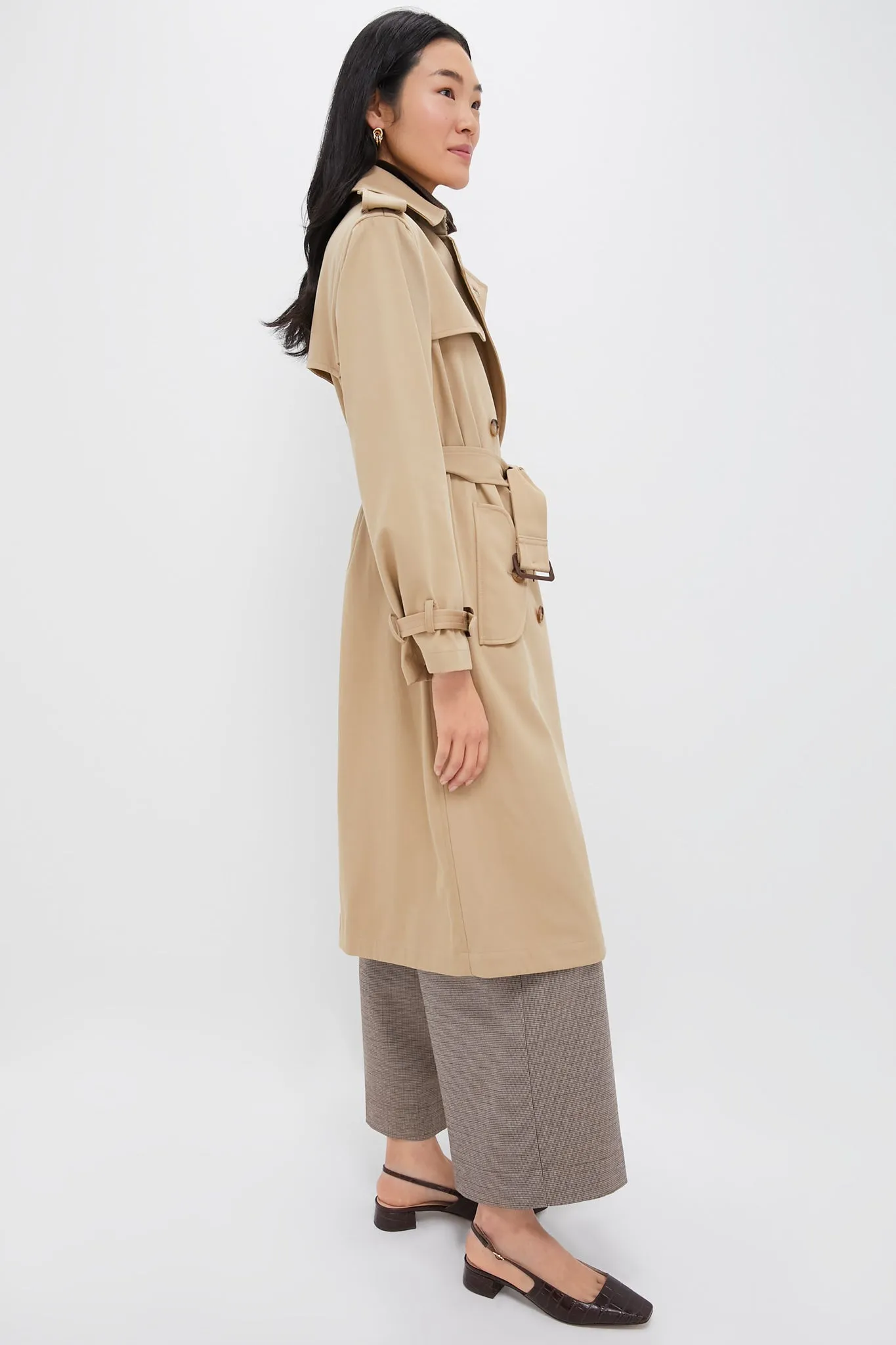 Surrey Tan Cotton Twill Trench Coat