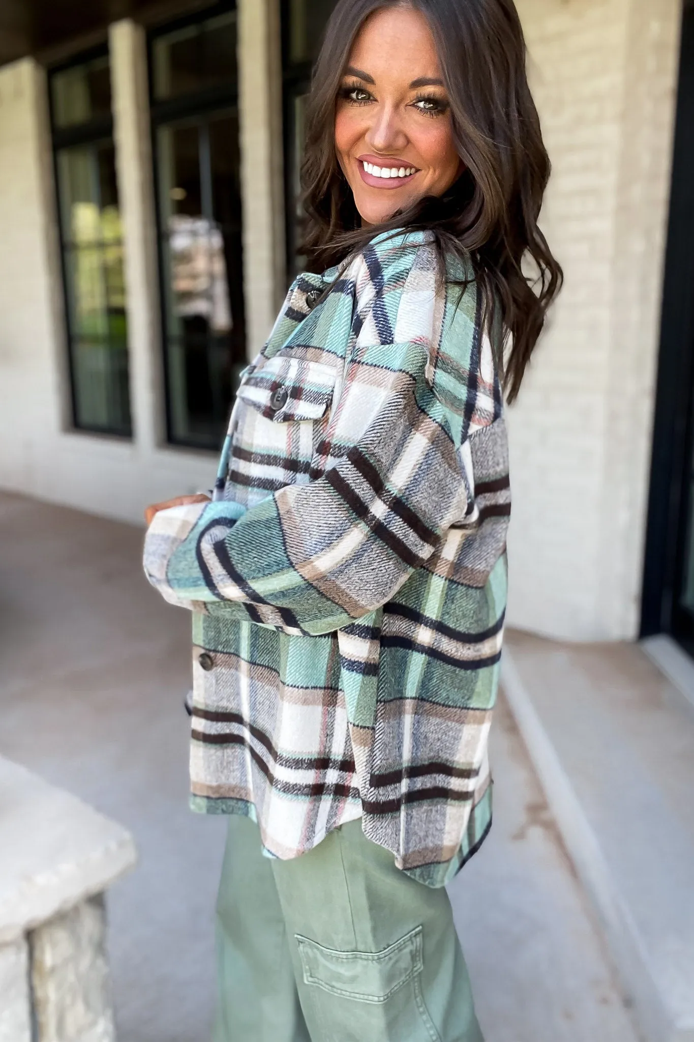 Sweet Comfort Plaid Pattern Shacket