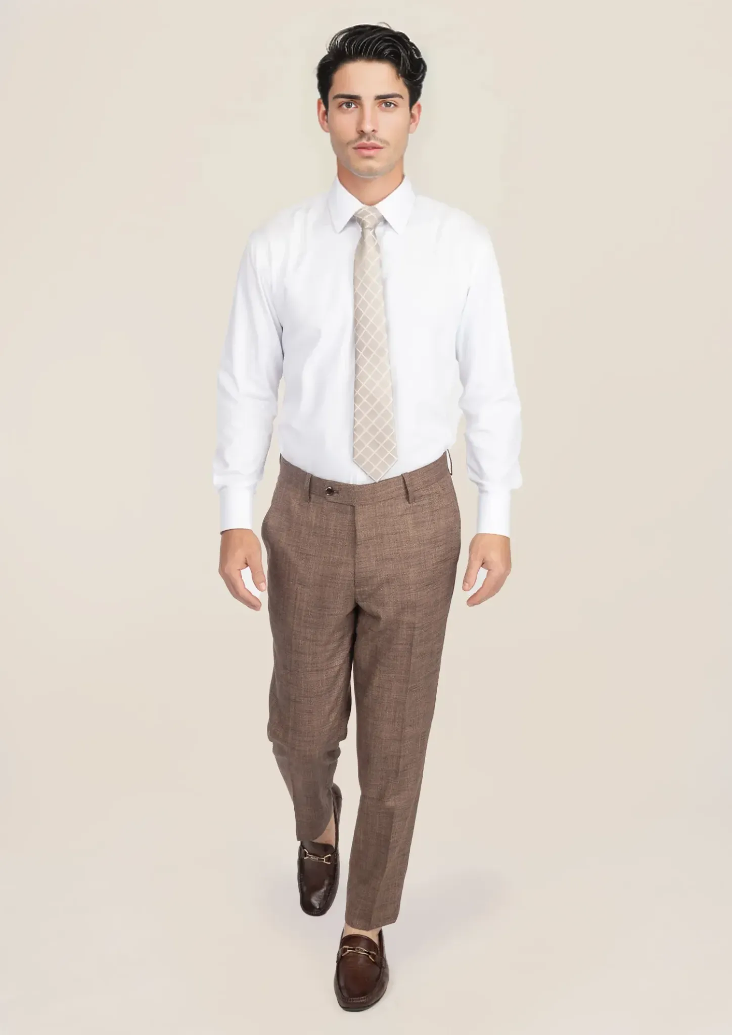 Tawny Brown Hopsack Pants