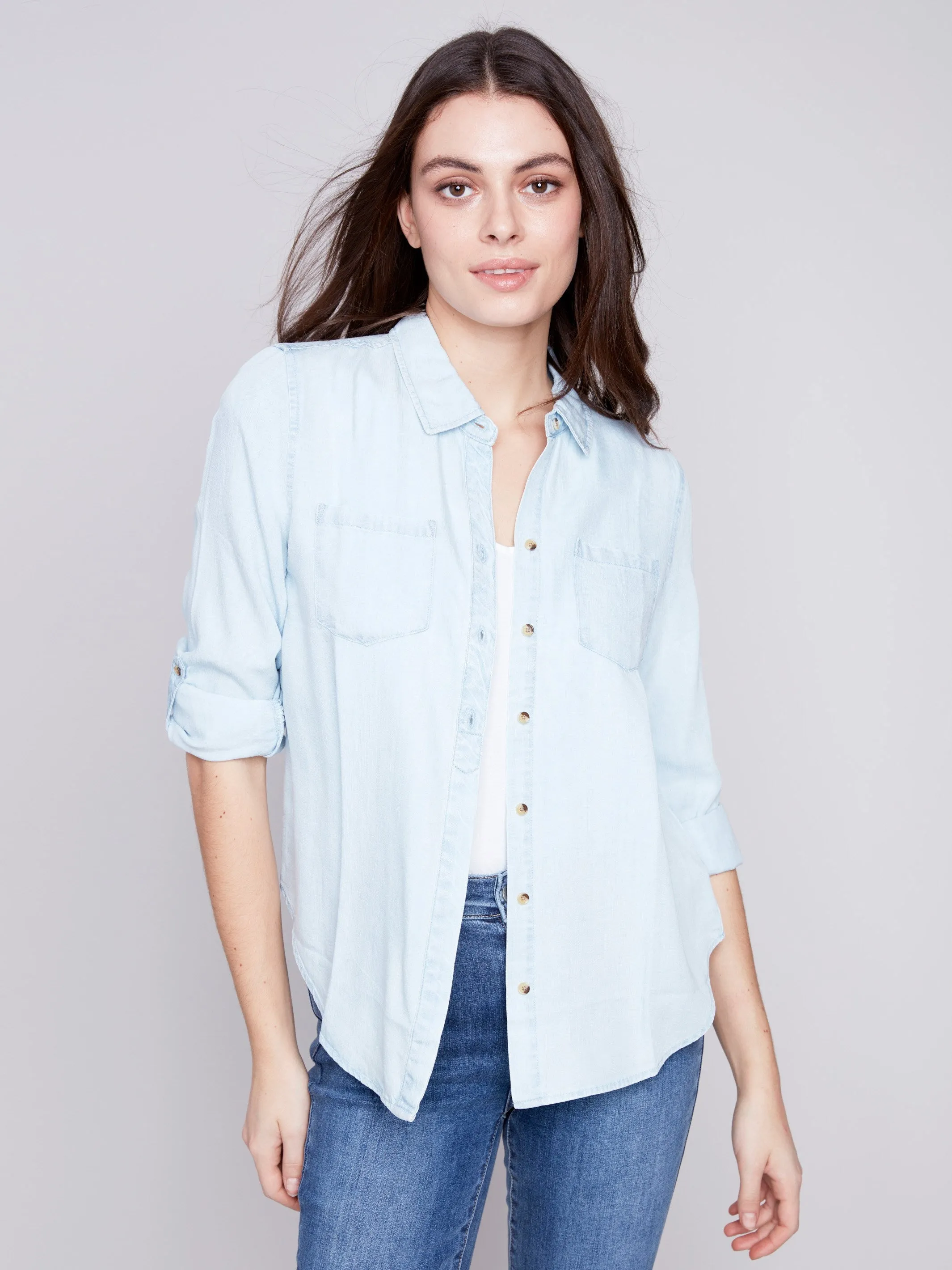 Tencel Button-Down Shirt - Denim