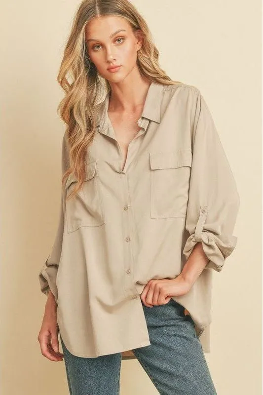 Tencel Oversized Button Down